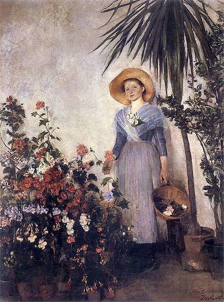 Olga Boznanska In the orangery France oil painting art